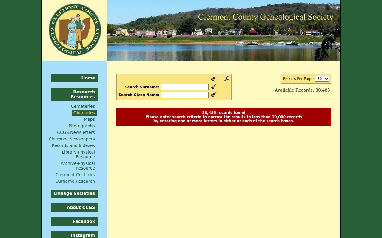 Union Township city directory obituary index search