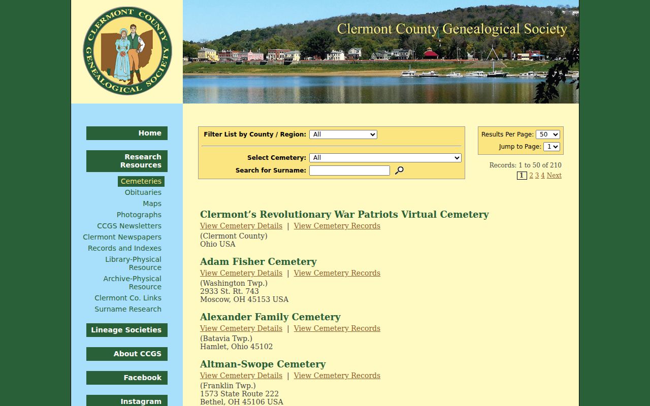 Union Township city directory cemetery records search