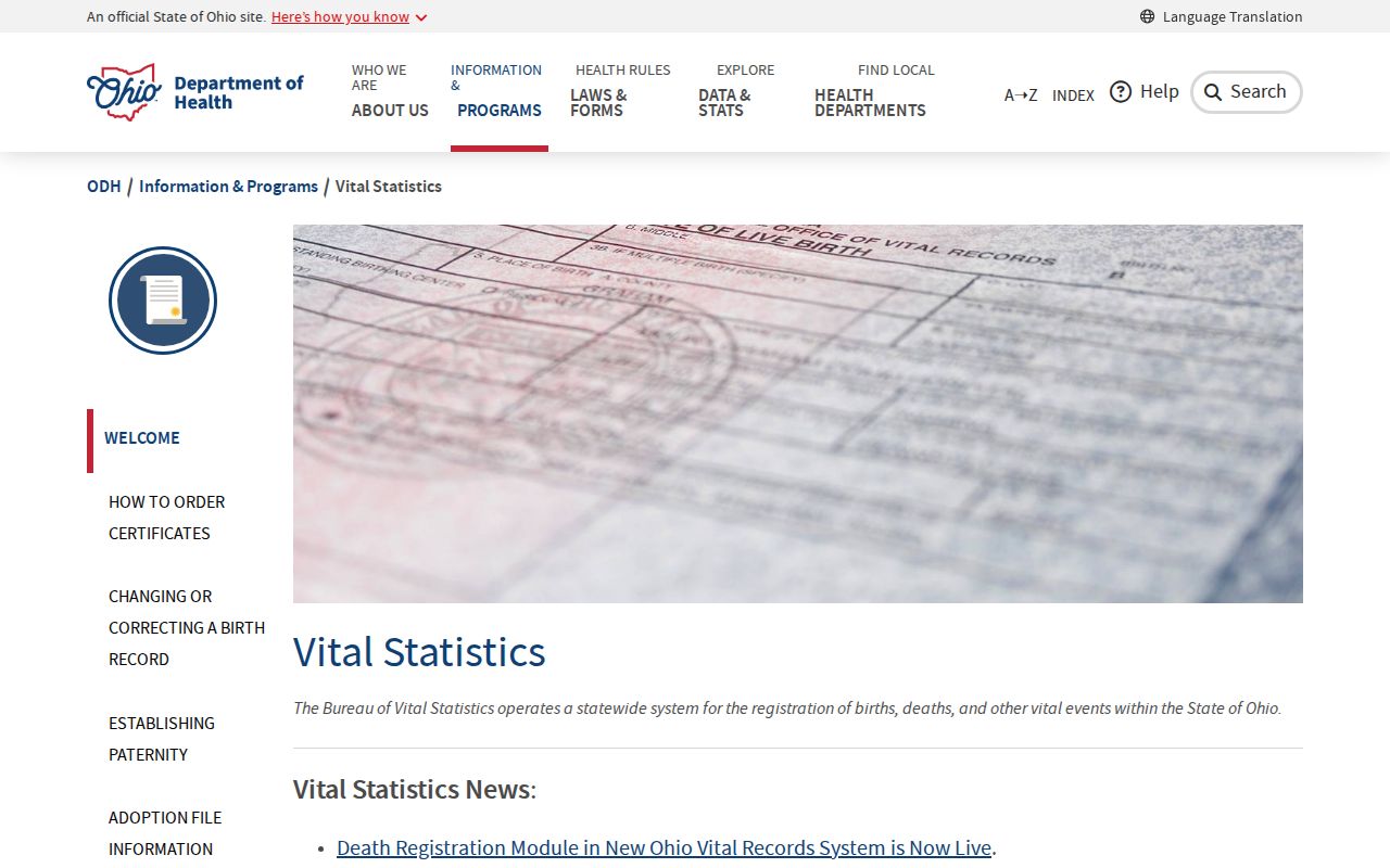 Union Township residents directory Ohio vital records information