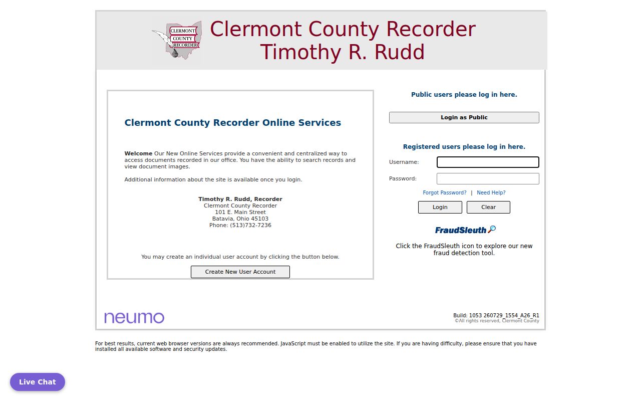 Union Township residents directory Clermont CountyFusion deed index entry