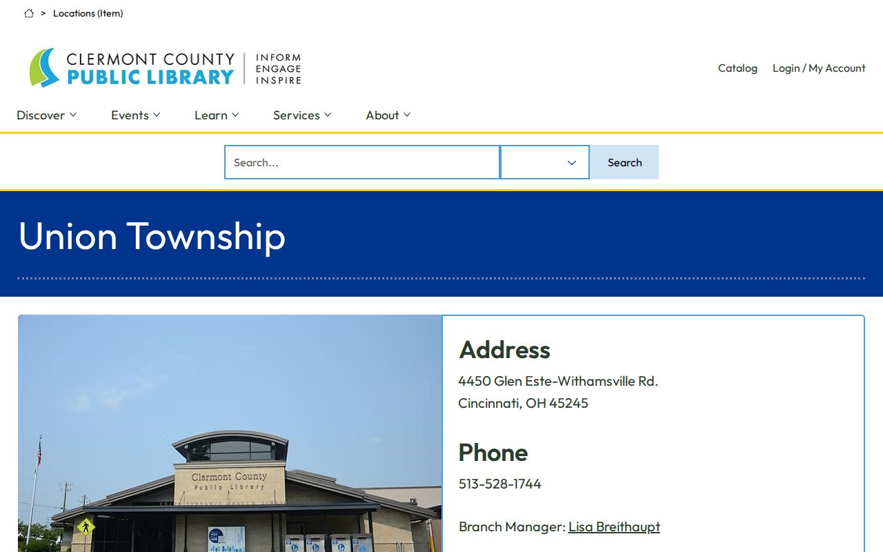 Union Township ZIP code library branch source